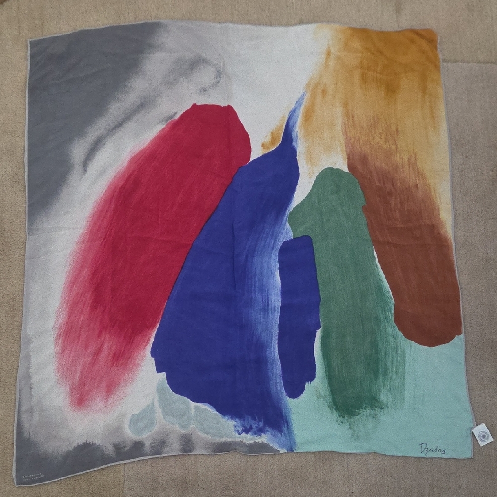 Vintage Smithsonian Friedel Dzubas Art-to-Wear Silk Scarf Lyrical Abstract (30) - Picture 2 of 6